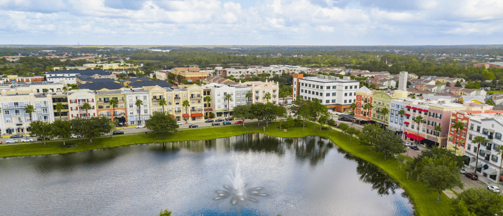 An Aerial photograph of Avalon Park, Florida. Avalon Park, Florida is a location served by Johannessen Lights.