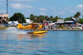 A yellow sea plane on the water in Tavares, Florida is a location served by Johannessen Lights. Tavares, Florida is a location served by Johannessen Lights.